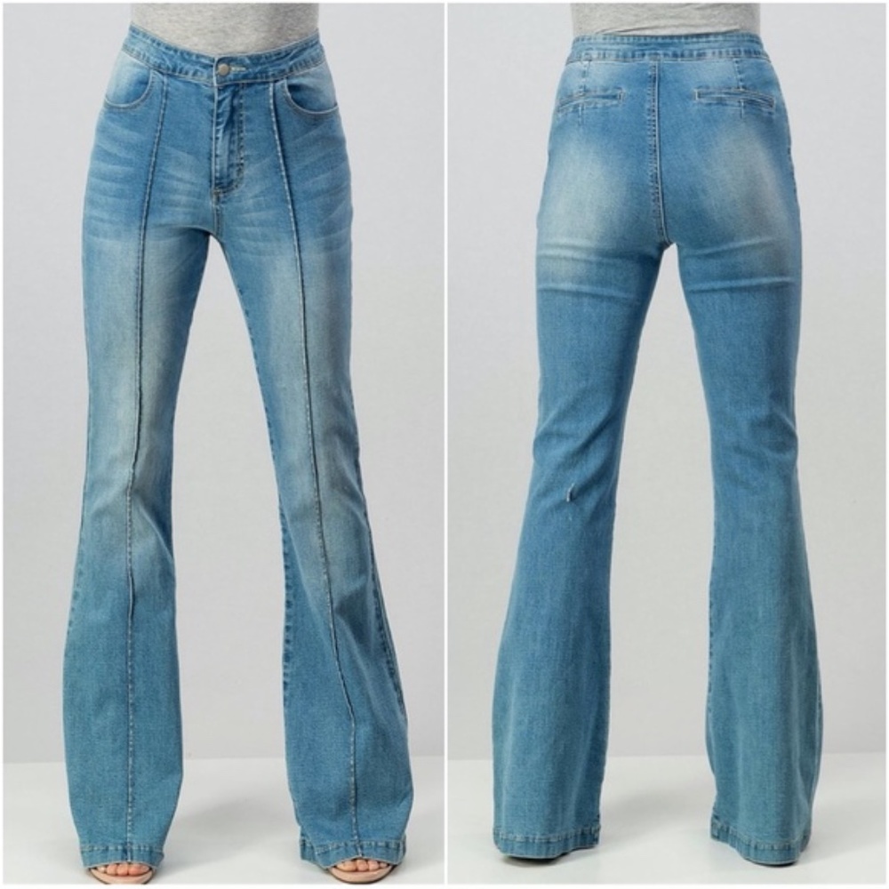 BOHO gypsy  Wide leg Denim Pants - Picture 2 of 3